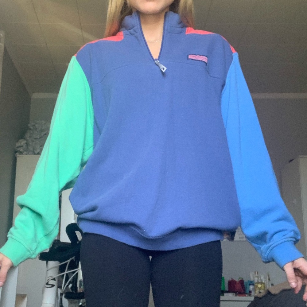 Vineyard vines multicolored quarter zip sweatshirt